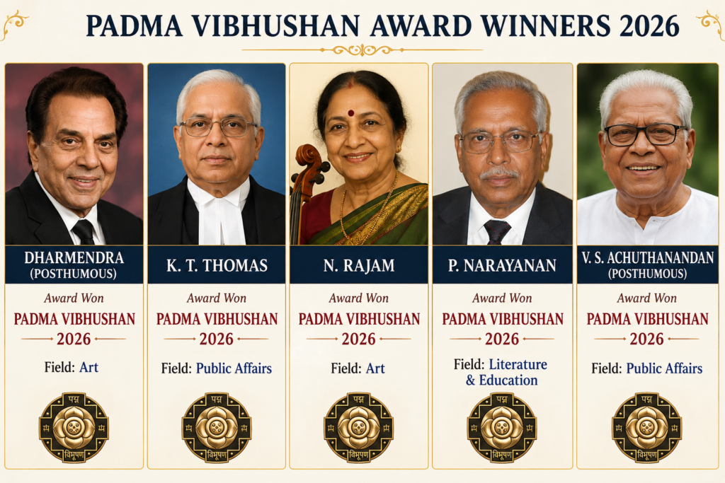 Padma Vibhushan award winners 2026 during Padma Awards 2026 ceremony in India